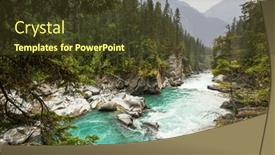  Presentation with canada - PPT theme enhanced with beautiful-mountains-river-in-summer background and a tawny brown colored foreground