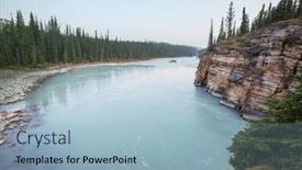  Presentation with canada - Theme featuring beautiful-mountains-river-in-summer background and a light blue colored foreground