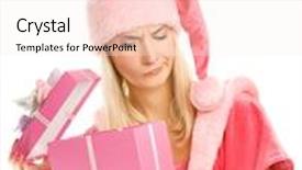  Presentation with gift - PPT layouts featuring angry mood giffs - beautiful mrs santa background and a sky blue colored foreground