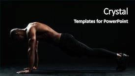  Presentation with black man - Cool new PPT layouts with beautiful muscular body doing push backdrop and a black colored foreground