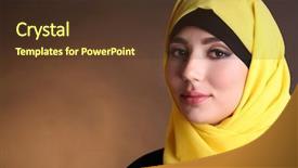  Presentation with arabic woman - PPT layouts having beautiful muslim arabic woman background and a  colored foreground