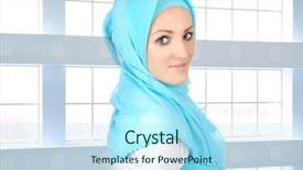  Presentation with islamic muslim - Slide deck having beautiful muslim fashion girl islamic background and a light blue colored foreground