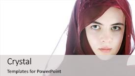  Presentation with muslim - Colorful slides enhanced with beautiful muslim girl backdrop and a light gray colored foreground