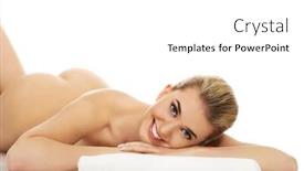  Presentation with floor - Theme consisting of beautiful naked woman lying on the floor background and a white colored foreground