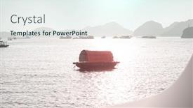  Presentation with south china sea - PPT theme with beautiful-natural-cliffs-in-ha background and a sky blue colored foreground