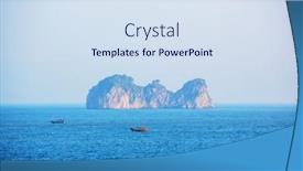  Presentation with south china sea - Colorful PPT theme enhanced with beautiful-natural-cliffs-in-ha backdrop and a sky blue colored foreground