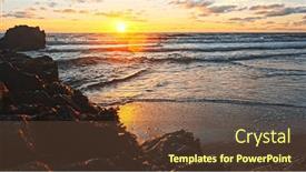  Presentation with rolling stones - Presentation design with beautiful-natural-landscape-with-sandy background and a  colored foreground