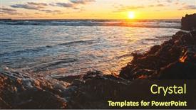  Presentation with rolling stones - Presentation theme featuring beautiful-natural-landscape-with-sandy background and a  colored foreground