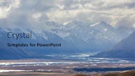  Presentation with beautiful landscapes - PPT theme featuring beautiful-natural-landscapes-in-mount background and a teal colored foreground