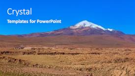  Presentation with beautiful landscapes - Cool new PPT theme with beautiful-natural-landscapes-in-volcanic backdrop and a gray colored foreground