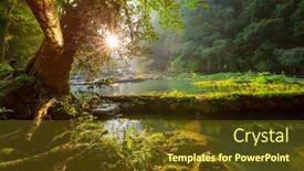  Presentation with central america - Cool new slides with beautiful-natural-pools-in-semuc backdrop and a tawny brown colored foreground