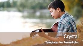  Presentation with nature sun trees - Theme with beautiful nature and the reflection background and a coral colored foreground