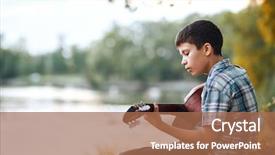  Presentation with nature river - Theme enhanced with beautiful nature and the reflection background and a coral colored foreground