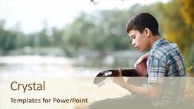  Presentation with water river - PPT theme having beautiful nature and the reflection background and a cream colored foreground