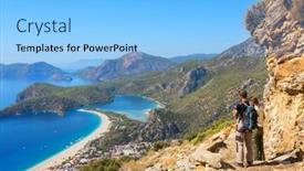  Presentation with beautiful landscapes - Beautiful slide deck featuring beautiful-nature-landscapes-in-turkey backdrop and a light blue colored foreground