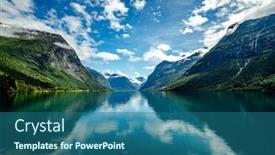  Presentation with beautiful nature - Theme having beautiful-nature-norway-natural-landscape background and a ocean colored foreground