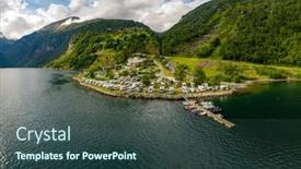  Presentation with beautiful nature - PPT theme consisting of beautiful-nature-norway-natural-landscape background and a ocean colored foreground