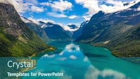  Presentation with beautiful nature - PPT theme with beautiful-nature-norway-natural-landscape background and a ocean colored foreground