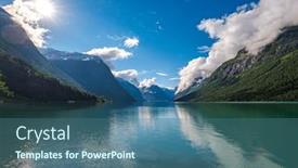  Presentation with beautiful nature - Presentation featuring beautiful-nature-norway-natural-landscape background and a ocean colored foreground
