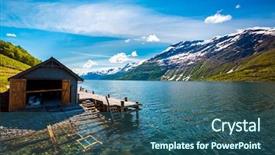  Presentation with beautiful nature - Colorful PPT theme enhanced with beautiful-nature-norway-natural-landscape backdrop and a ocean colored foreground