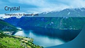 Presentation with beautiful nature - Audience pleasing theme consisting of beautiful nature norway natural landscape backdrop and a light blue colored foreground