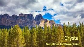  Presentation with forests - Slide set enhanced with beautiful nature of the rocky mountains of canada evergreen coniferous forests majestic mountains and the turned yellow autumn bushes background and a tawny brown colored foreground