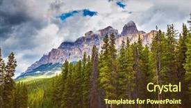  Presentation with forests - Slide deck with beautiful nature of the rocky mountains of canada evergreen coniferous forests majestic mountains and the turned yellow autumn bushes background and a tawny brown colored foreground