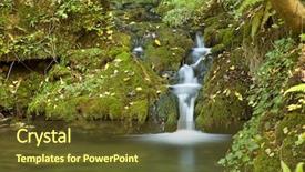  Presentation with beautiful nature in twilight - PPT theme consisting of beautiful nature waterfall background and a tawny brown colored foreground