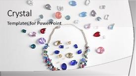  Presentation with stones - Audience pleasing theme consisting of beautiful necklace and colorful precious backdrop and a white colored foreground