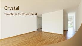  Presentation with apartment - Presentation theme with beautiful new apartment interior empty background and a soft green colored foreground