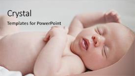  Presentation with new born - Slides enhanced with beautiful new born baby sleeping background and a light gray colored foreground