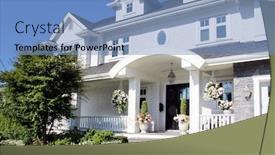  Presentation with custom - Presentation theme with beautiful-new-luxury-home-exterior background and a teal colored foreground