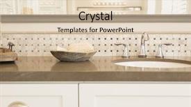  Presentation with bathroom - PPT layouts featuring beautiful new modern bathroom sink background and a lemonade colored foreground