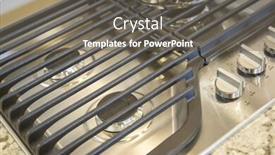  Presentation with natural gas - Slide deck having beautiful new modern natural gas range stove background and a gray colored foreground