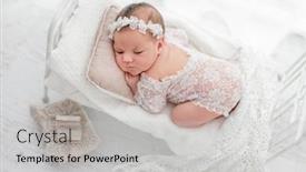  Presentation with stylized - Presentation with beautiful-newborn-baby-girl-wearing background and a  colored foreground