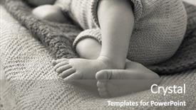  Presentation with black baby - Colorful presentation theme enhanced with beautiful newborn baby's legs backdrop and a gray colored foreground
