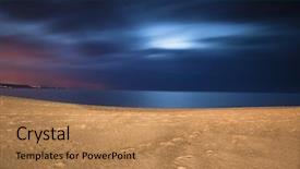  Presentation with south beach - Presentation design consisting of beautiful night landscape background and a coral colored foreground