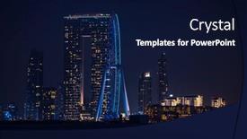  Presentation with ferris wheel - PPT theme featuring beautiful-night-scene background and a  colored foreground