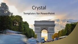  Presentation with paris france - Colorful presentation enhanced with beautiful night view with car backdrop and a light blue colored foreground