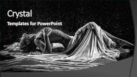  Presentation with aqua - Presentation theme consisting of beautiful nude woman in aqua background and a black colored foreground