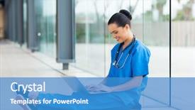  Presentation with trainee nurse sitting by female - Presentation enhanced with cooking rice during eid background and a dark gray colored foreground.