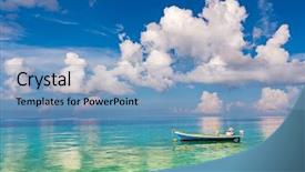  Presentation with beautiful skin and beach - Colorful slide set enhanced with beautiful ocean beach and boat backdrop and a  colored foreground