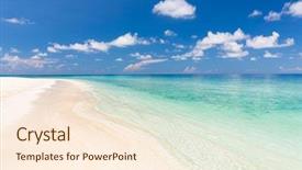  Presentation with beautiful skin and beach - Slide set featuring beautiful ocean beach on maldives background and a  colored foreground