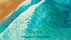  Presentation with sand ocean - Presentation featuring beautiful-ocean-beach-with-yellow background and a teal colored foreground