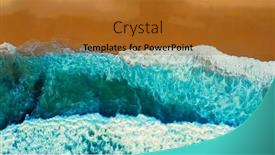  Presentation with blue waves - Slide deck enhanced with beautiful-ocean-beach-with-yellow background and a gold colored foreground