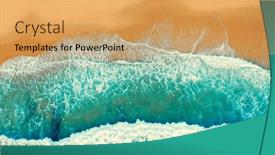  Presentation with sand ocean - Presentation design consisting of beautiful-ocean-beach-with-yellow background and a yellow colored foreground