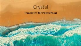  Presentation with sand ocean - Presentation featuring beautiful-ocean-beach-with-yellow background and a gold colored foreground