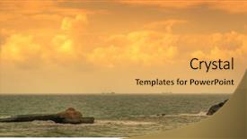  Presentation with water ocean - Amazing PPT theme having beautiful ocean seacape sky and water backdrop and a yellow colored foreground