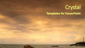  Presentation with water ocean - Slides featuring beautiful ocean seacape sky and water background and a tawny brown colored foreground