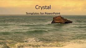  Presentation with water ocean - Cool new presentation design with beautiful ocean seacape sky and water backdrop and a yellow colored foreground